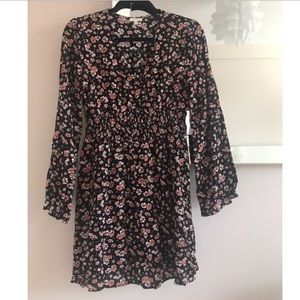 En Creme black floral print dress